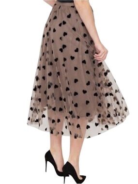 Kate Kewko All Over Heart Tulle skirt size small NWT